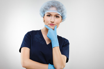 Pretty girl in medical uniform