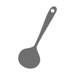 silhouette gray scale with soup ladle vector illustration