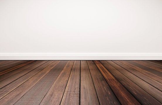 Hardwood Floor And White Wall