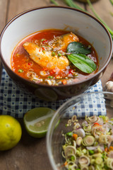 Spicy mackerels salad in tomato sauce