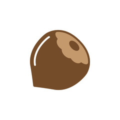 Hazelnut icon vector, filled flat sign, solid colorful pictogram isolated on white, logo illustration