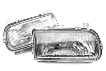 Car lights isolated on the white background