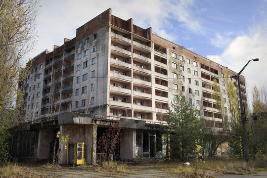 Buildings of Pripyat, Chernobyl alienation zone.