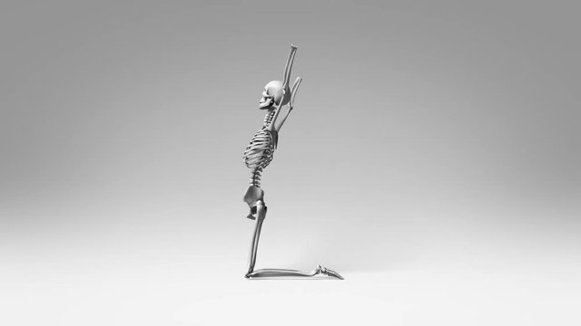Yoga Camel Pose Of Human Skeletal