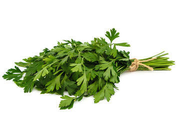 Fresh parsley isolated on a white background