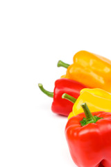 Fruits of sweet pepper on white background.