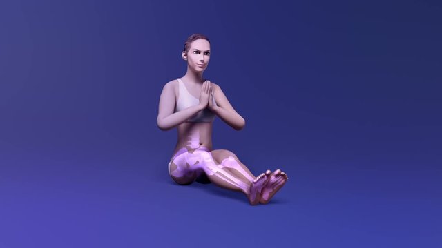 Yoga Meditation Pose Of A Female With Visible Skeleton