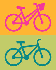 Bike women, men, icon vector