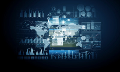 Network community background . Mixed media