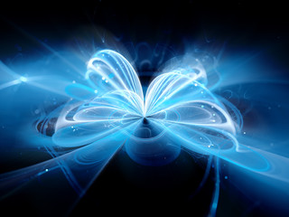 Fototapeta premium Blue glowing quantum illustration