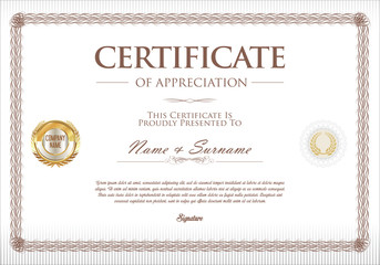 Certificate retro design template 