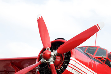 Red retro airplane