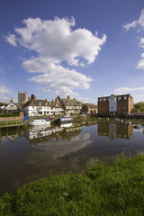 Fototapeta premium teksbury cathedral city junction avon and severn rivers