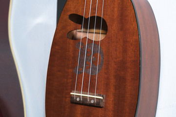 close up Ukulele Hawaii guitar
