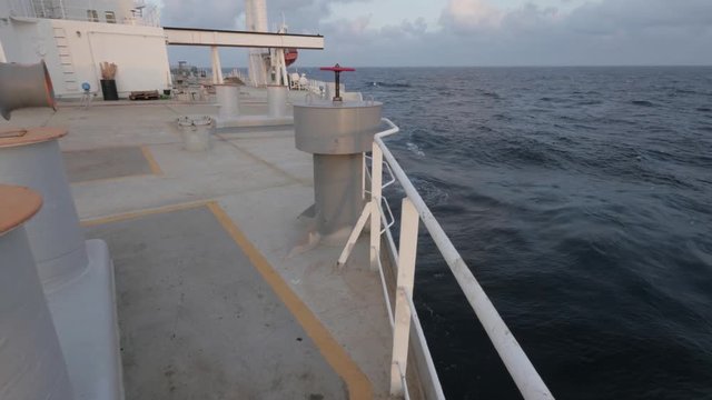Aft starboard side of very large tanker.