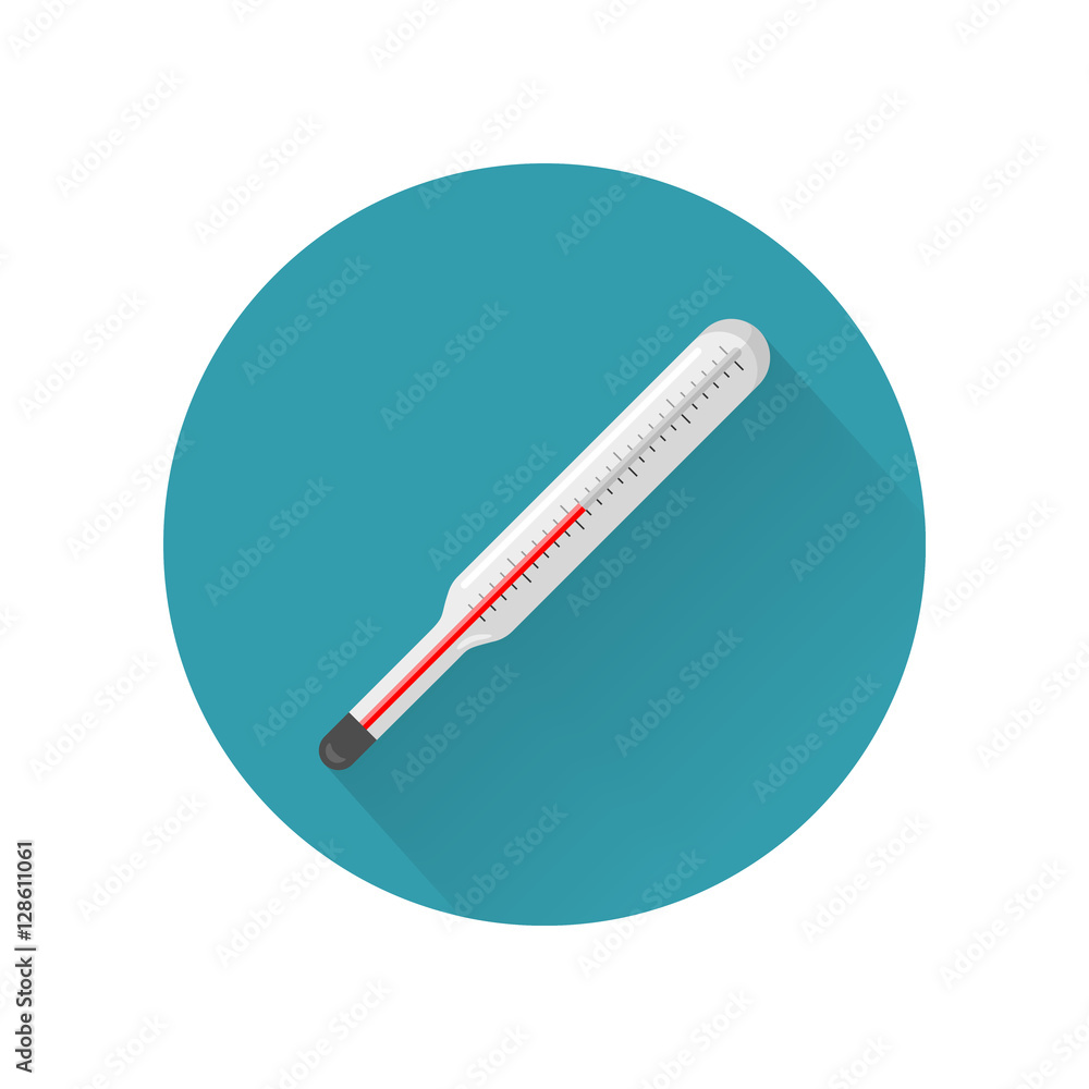 Poster thermometer vector icon in flat style design