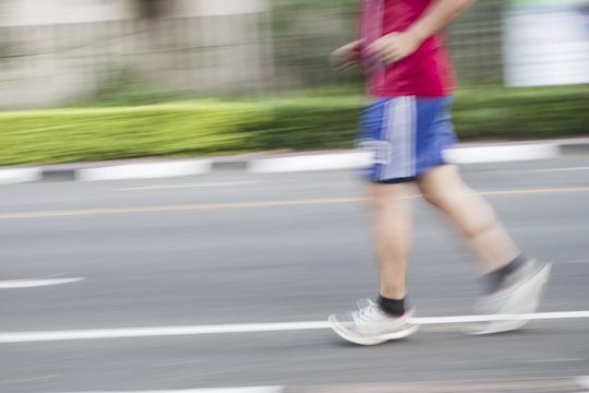 People Running At Parks Outdoor With Motion Blur