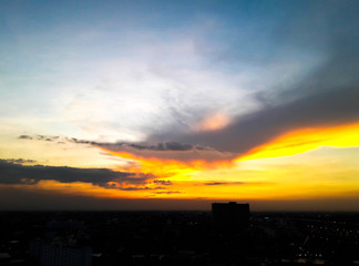Beautiful Sunset at Bangkok ,Thailand.