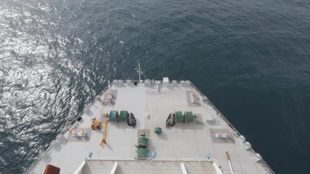 Aft of large ship top view