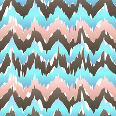 Ikat geometric seamless pattern. rose and blue colors collection. Indonesian textile fabric tie-dye technique inspiration. Rhombus and drop shapes. vector