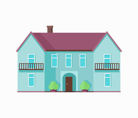 Happy House with Terrace Banner Poster Template.