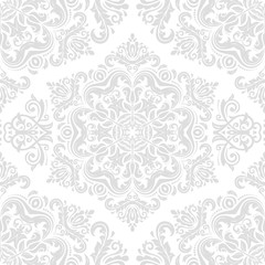 Obraz premium Seamless classic vector light silver pattern. Traditional orient ornament