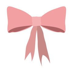 silhouette pink lace bow icon vector illustration