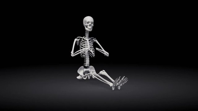 Yoga Meditation Pose Of Human Skeletal