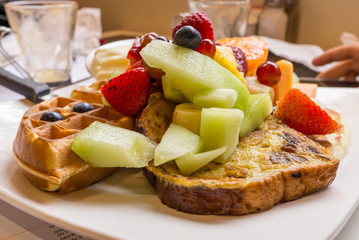 gaufre et fruits