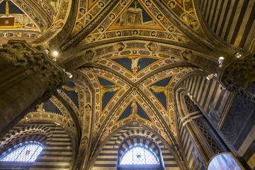 Fototapeta premium details of the battistero di san Giovanni, Siena, Italy