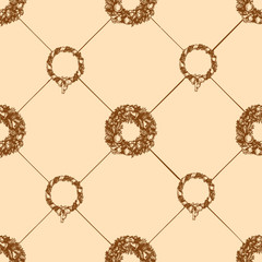 Christmas wreath seamless pattern