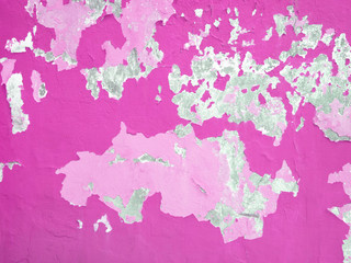 Texture pink plastered wall for background