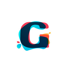 G letter logo with colorful watercolor splashes.