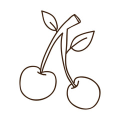 silhouette fruit of cherry icon vector illustration