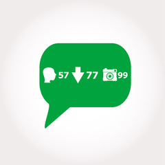 Fototapeta premium Like Counter Notification Icon, modern flat button, comment icons