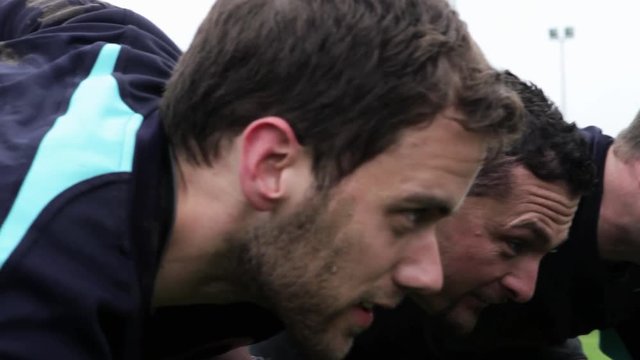 Rugby players in scrum