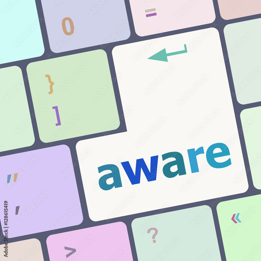 Poster aware word on keyboard key, notebook computer
