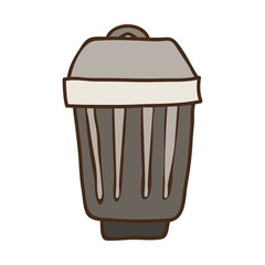 abstract trash bin flat icon vector illustration
