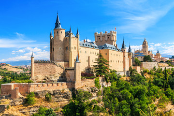 Segovia, Spain. The Alcazar of Segovia. Castilla y Leon. - obrazy, fototapety, plakaty