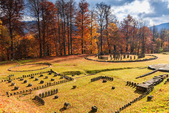 Romania, Sarmizegetusa Regia. Dacian ruins Fortress.