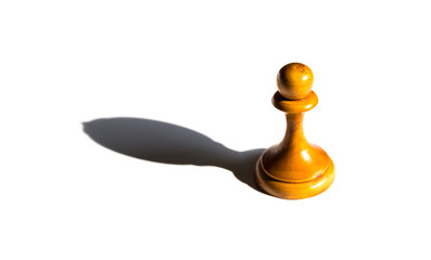 a chess pawn casting a bishop piece shadow concept of strength and aspirations