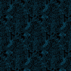 floral seamless fairy pattern.Exotic flowers, leaves and fruits. blue lace on black