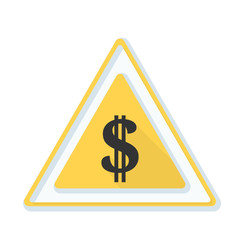 US Dollar hazard sign