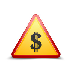 US Dollar hazard sign