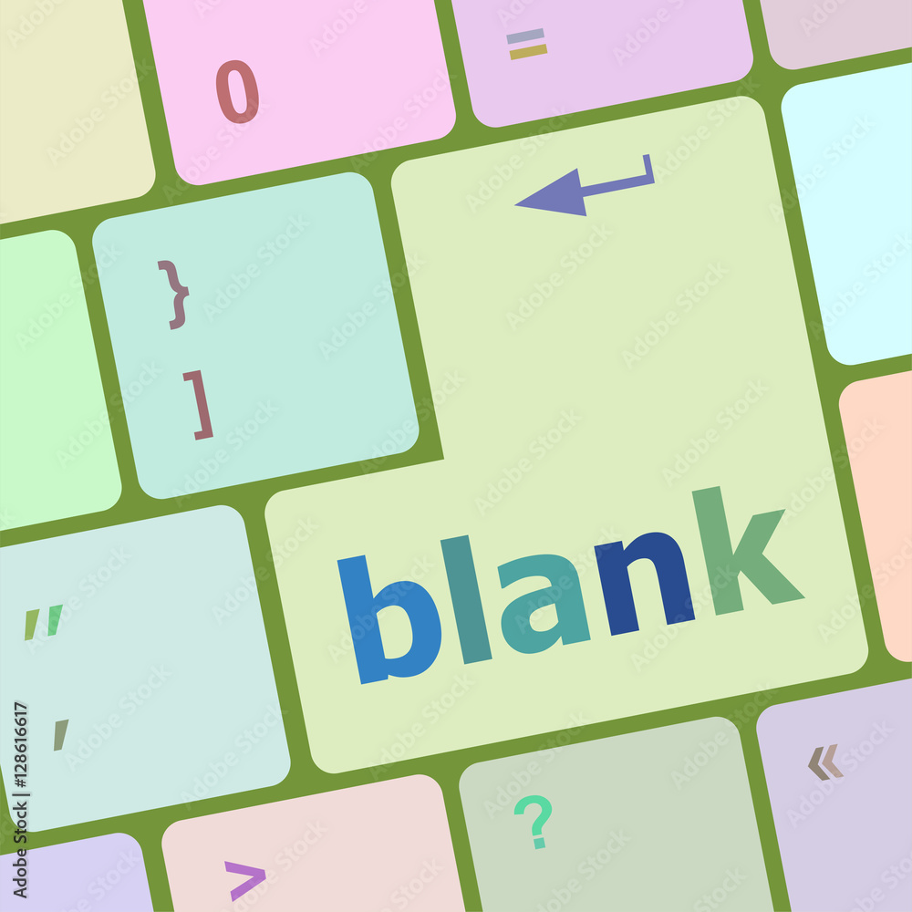 Poster blank button on computer pc keyboard key