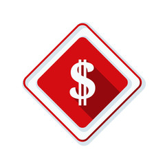 US Dollar hazard sign
