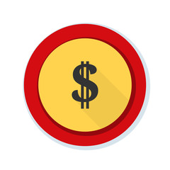 US Dollar hazard sign