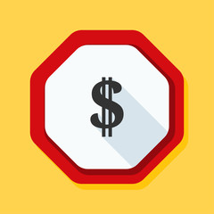 US Dollar hazard sign