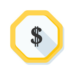 US Dollar hazard sign