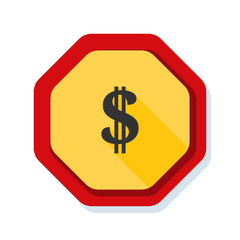 US Dollar hazard sign